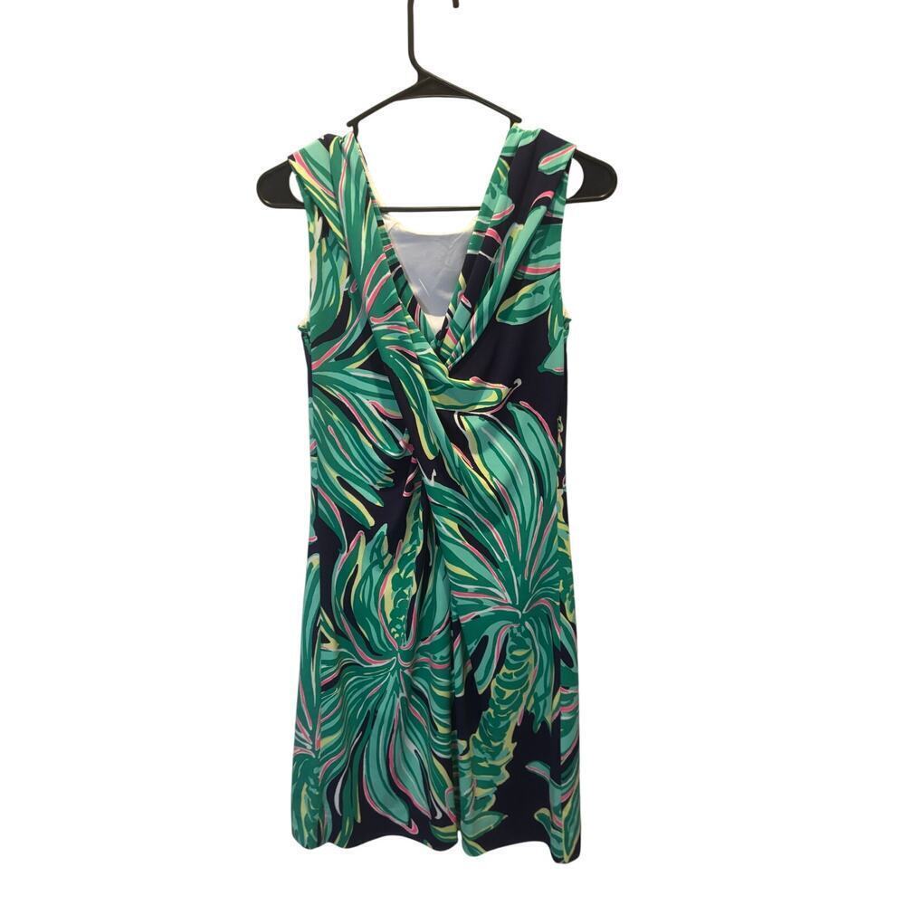 Lilly Pulitzer Bristol Green/Pink Ebellished Dress Size XS EUC - Picture 3 of 5